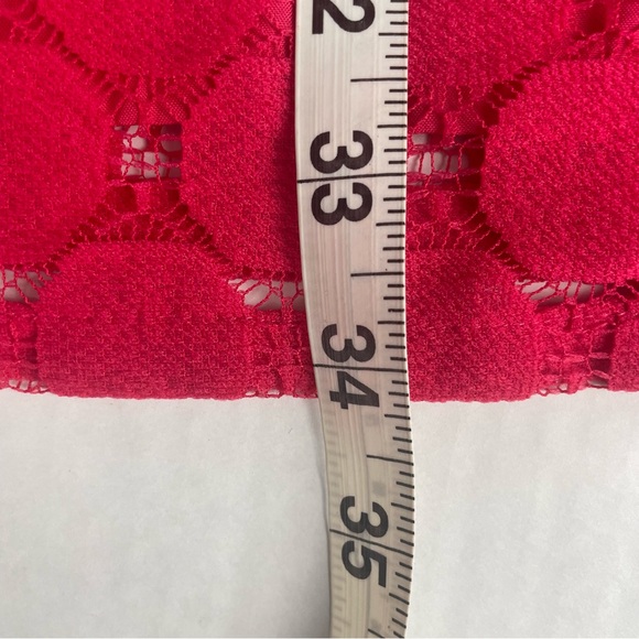 Adrianna Papell Red Lace Roll Neck Sleeveless Sheath Dress Size 2 - Picture 9 of 9